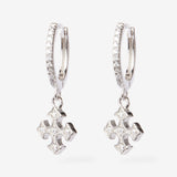 Petite pavé hoop sterling silver earrings with sparkling cubic zirconia Armenian crosses  Zoe Labouré 